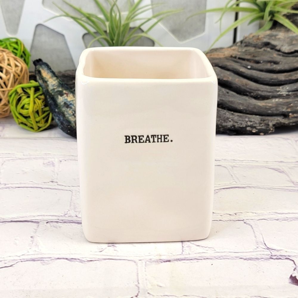 Rae Dunn BREATHE Ceramic Pen and Pencil Holder Container